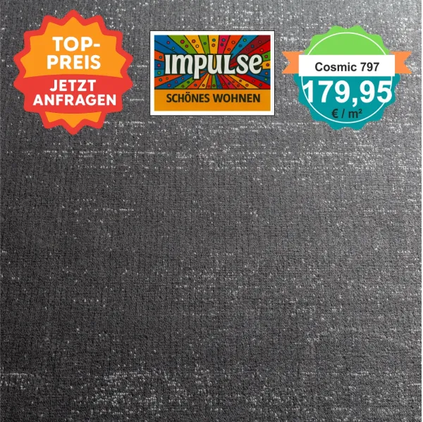 „Jab Cosmic Velours Teppich 4 m breit – weiches, luxuriöses Wohnzimmerambiente“